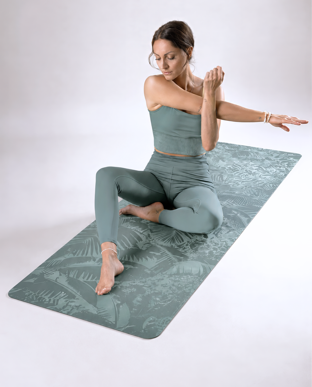 Yogamatte Advanced Grip - Green Botanic